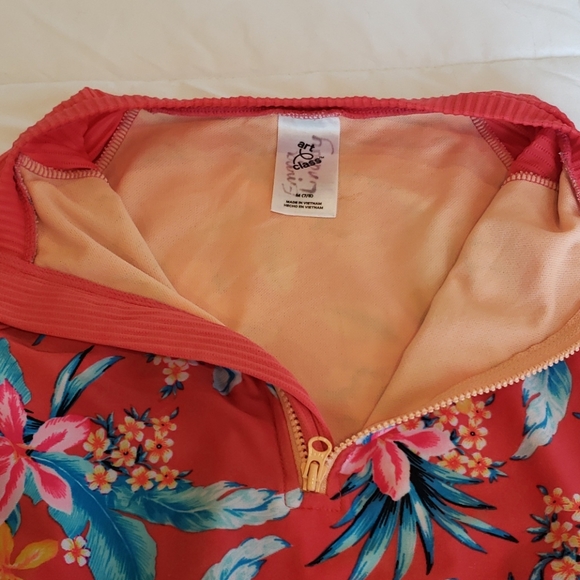 Floral long sleeve lined swimsuit with zipper - Picture 2 of 5